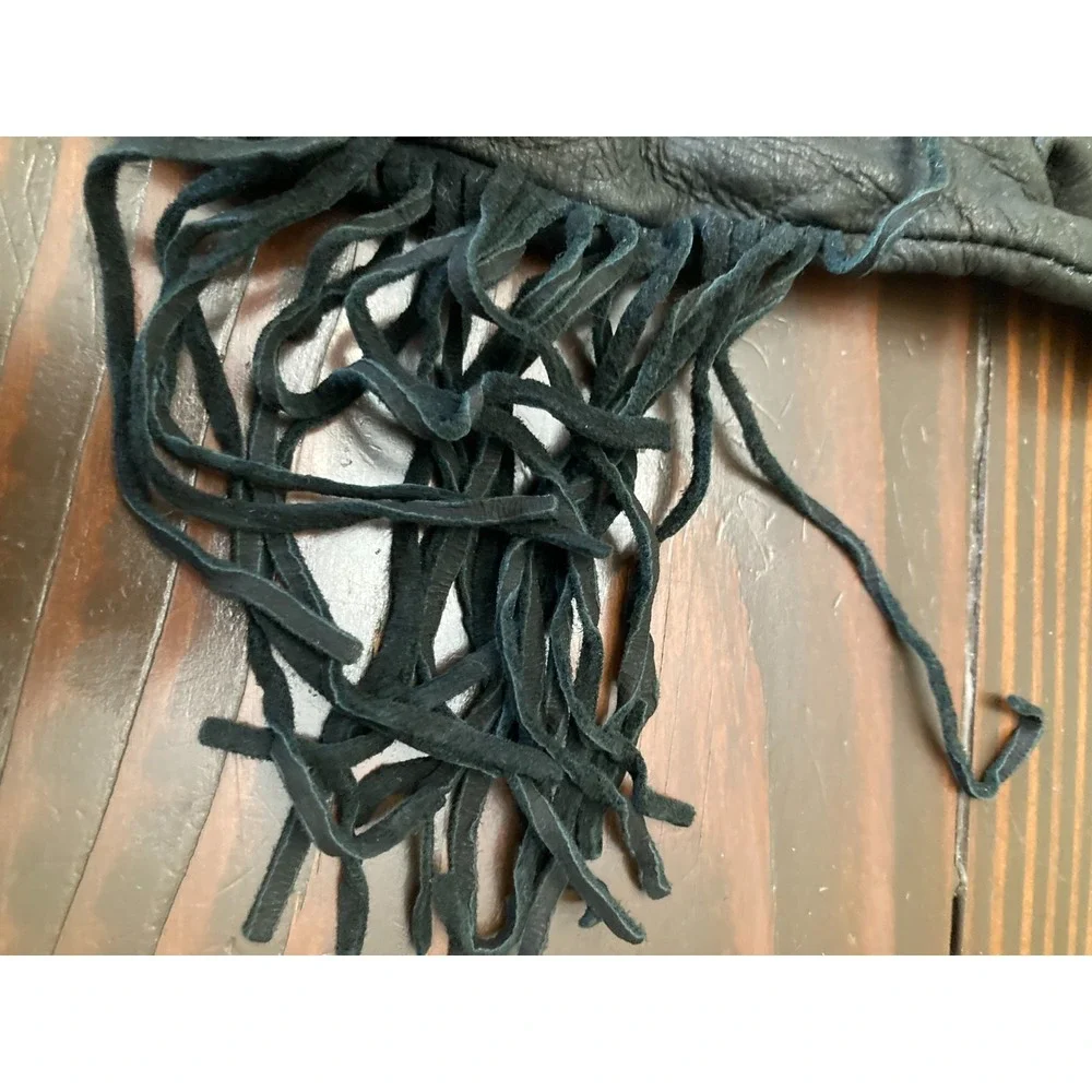 Geier Glove Co Black Gloves Size XS - Made in USA - Fringes - Leather
